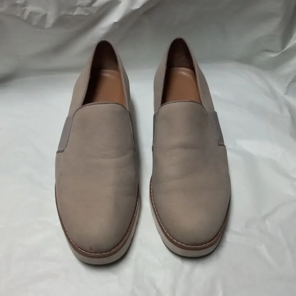 Franco Sarto Shoes Womens 7.5M Hailie 2 Loafers Slip-On Beige Leather Casual